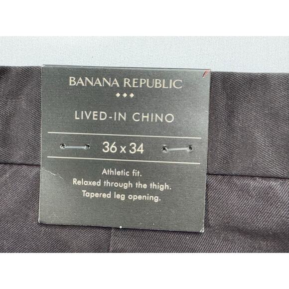 NWT Banana Republic Men's Athletic Fit Brown Lived-In Chino Pants - Size 36x33 - Picture 5 of 10